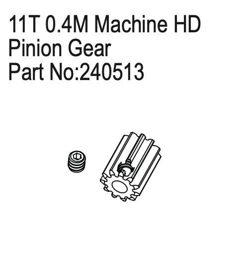 Hobby Plus Machined HD Pinion Gear, 11T 0.4M 240513