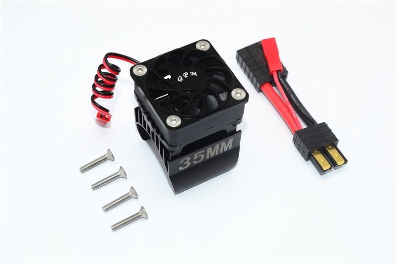 GPM Alu Motorkühlkörper mit Ventilator 35mm schwarz Traxxas Traxxas4 & 6