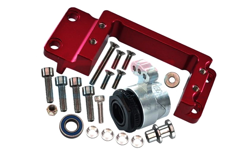 GPM ALU SERVO MOUNT +25T ALU SERVO HORN W. BUILT-IN SPRING red ARRMA Kraton, Outcast 8s MAKX024AR
