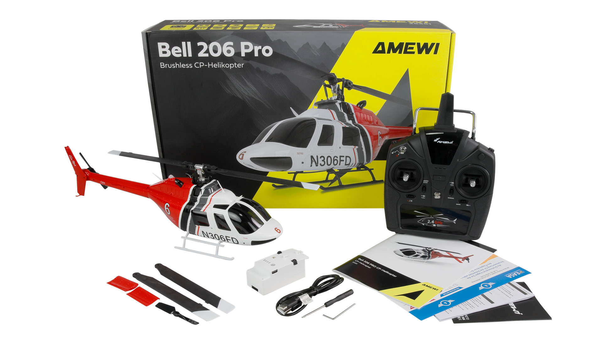 Amewi Bell 206 PRO brushless CP-Helikopter 6-Kanal 6G RTF 25351 - Abbildung 7