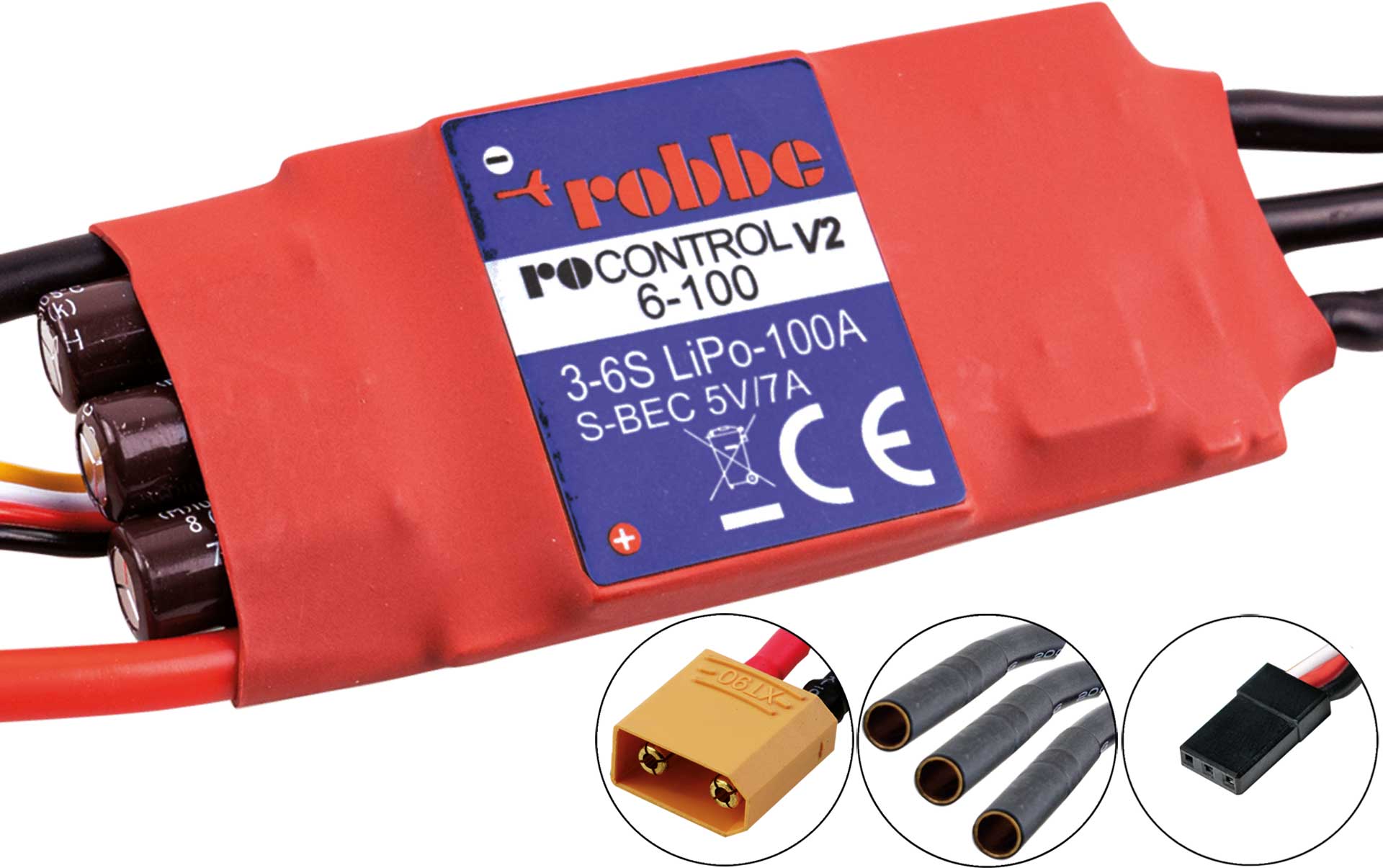 Robbe RO-CONTROL 6-100 V2 3-6S -100(120A)5V/7A SWITCH BEC Regler 8735
