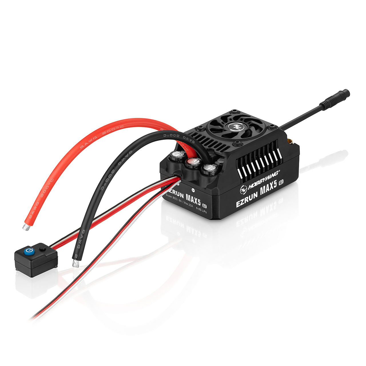 Hobbywing Ezrun MAX5 HV G2 Regler 250 Amp, 6-12s LiPo, BEC 8A 30104200