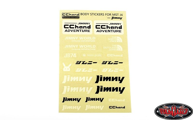 RC4WD Logo Decal Sheet for MST 4WD Off-Road Car Kit W/ J4 Jimny Bo VVV-C1206