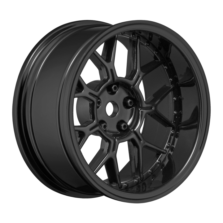 Louise Felgen Drift 14-Speichen Schwarz (2,4,6,8mm Offset) 12mm sechskant (4)