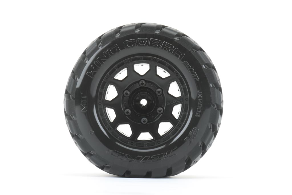 Jetko Extreme Tyre MT King Cobra on TRX Rustler/Hoss Black Rims JK2802CBTRX