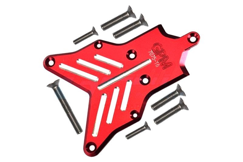 GPM Alu 7075-T6 Chassis-Schutzplatte hinten rot Traxxas Sledge