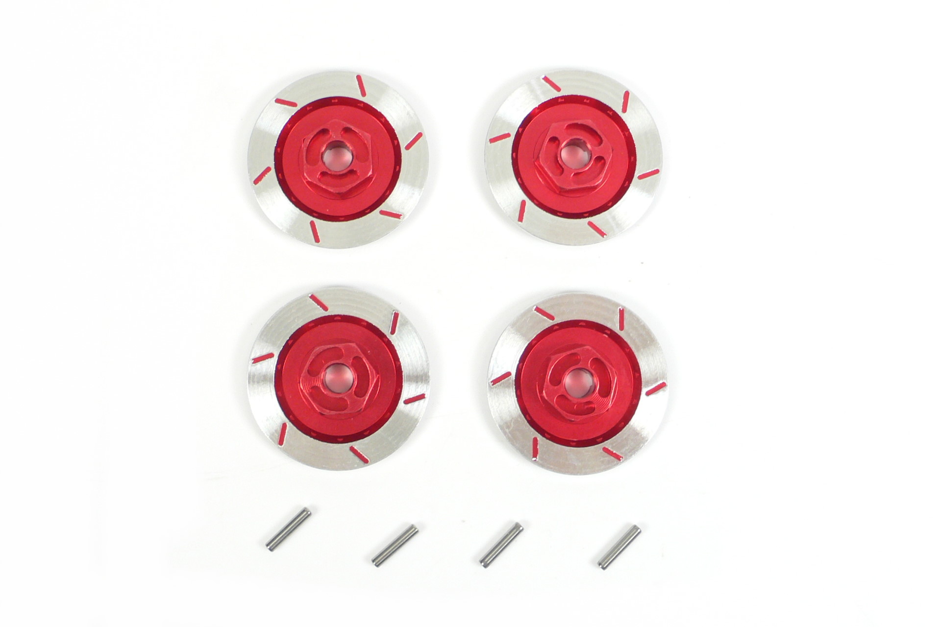Aluminium Radmitnehmer 12mm sechskant mit Bremsscheiben Rot Hex Adapter