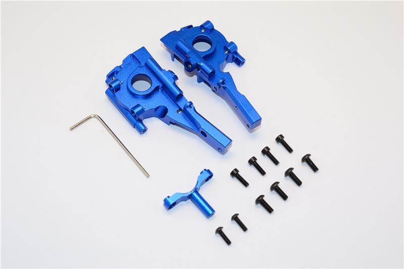 GPM Alu Getriebebox eloxiert vorn blau Traxxas 1/16 E-Revo