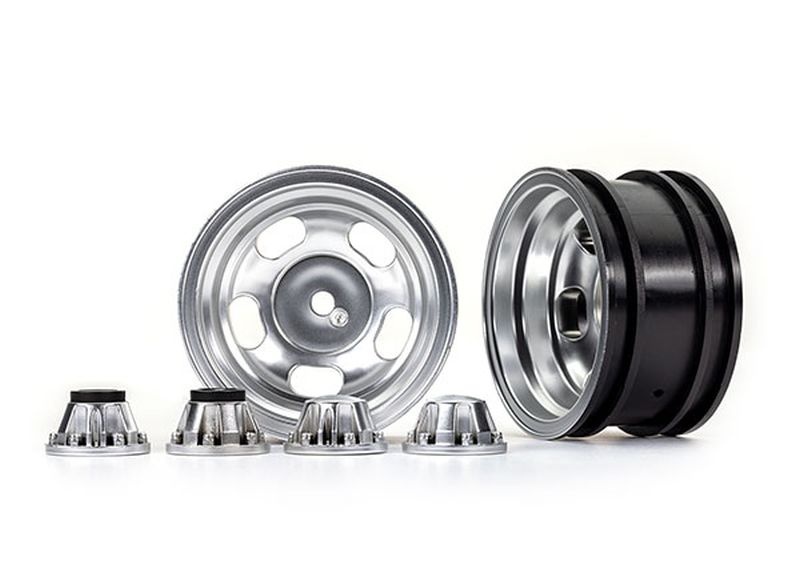 Traxxas Felgen 2.2 satin-chrom mit Radnabenkappen (2) 8158