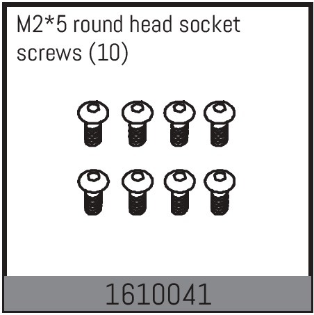 Absima M2*5 round head socket screws (10 Pcs.) 1610041