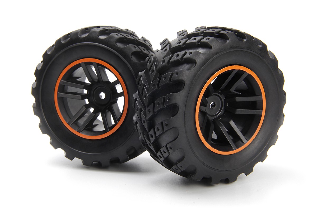 BLACKZON Spryte Reifen & Felgen montiert (Schwarz/Orange) 540327 - Abbildung 1