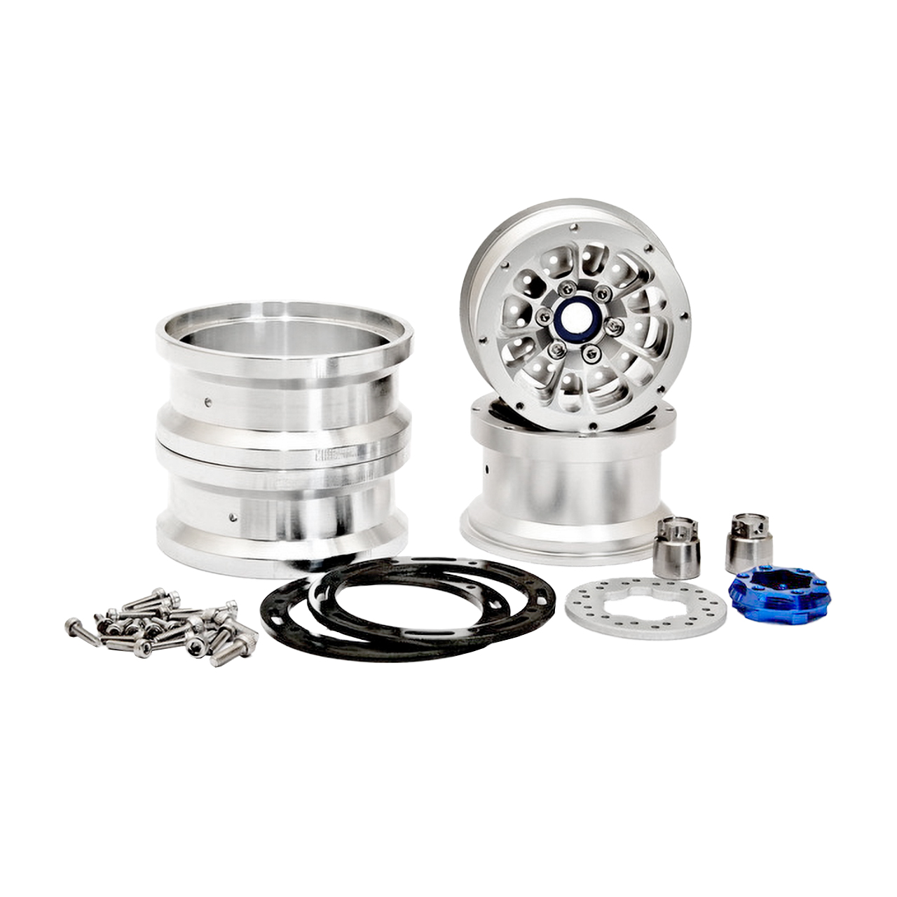 HoBao 1.9" Alu Felge Beadlock silber mit Bremsscheibe (2 Stk.) 230117S