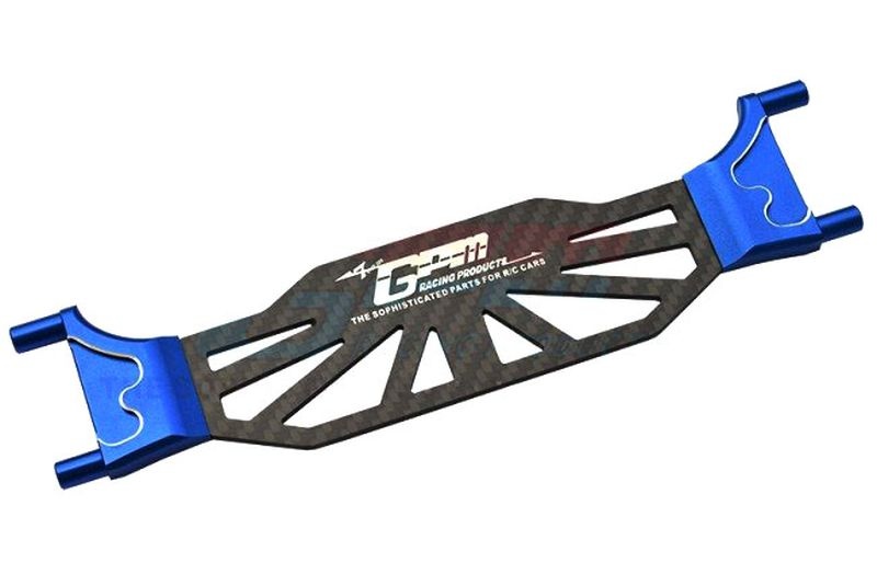 GPM Alu 6061-T6 mit Carbon Akkuhalterung blau Traxxas Sledge