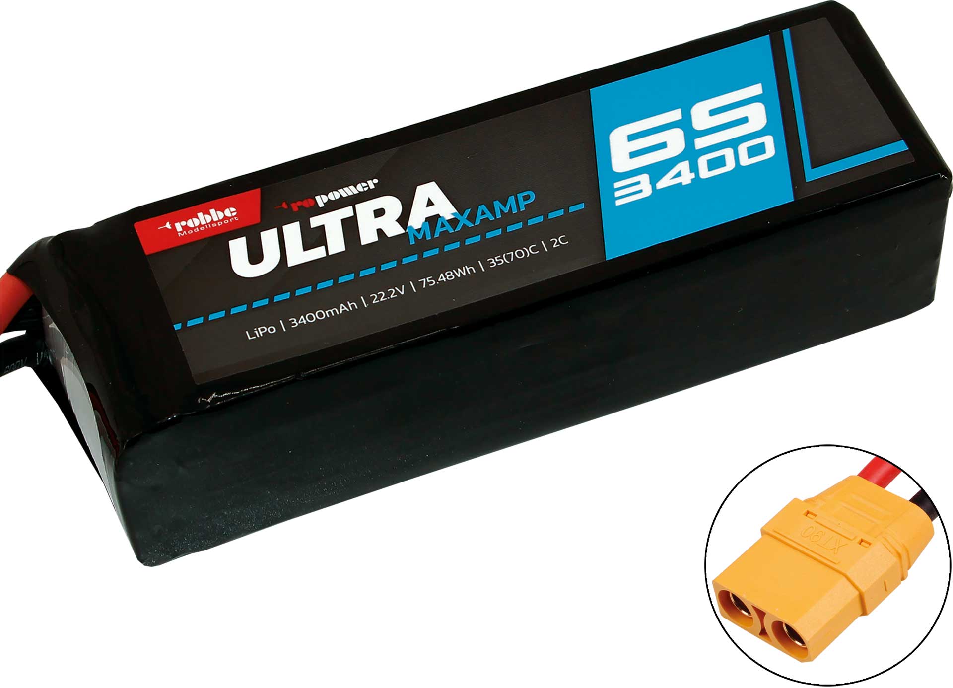Robbe RO-POWER ULTRA MAXAMP 3400MAH 22,2 VOLT 6S 35(70)C LIPO AKKU 7368