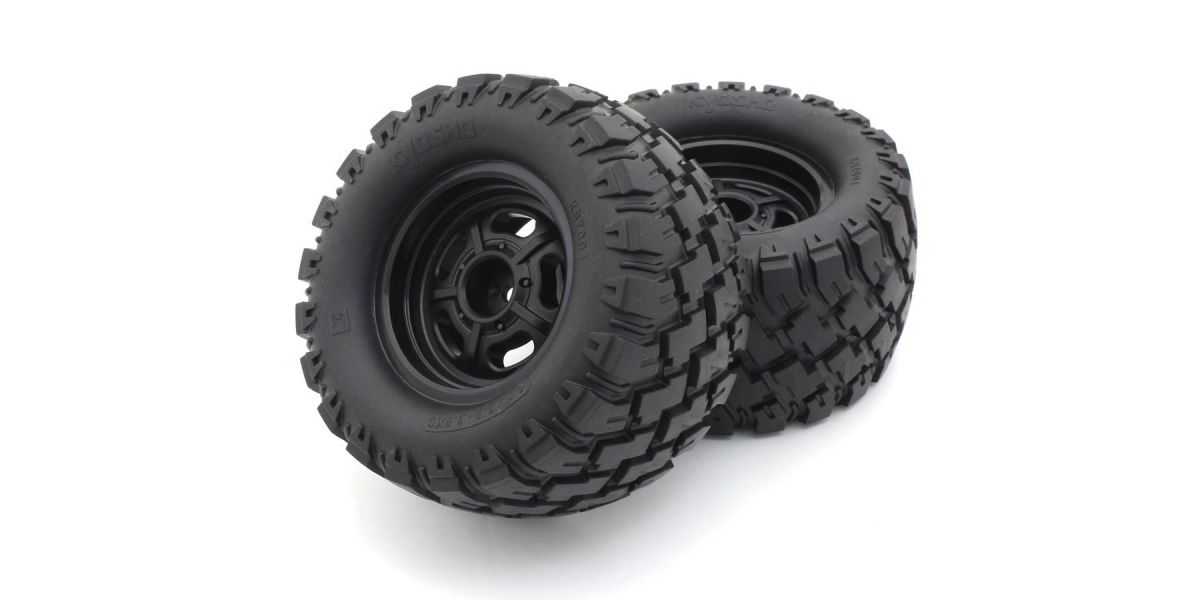 Kyosho Räder mit schwarzen Felgen Mad Wagon VE (2) KBTH001BK