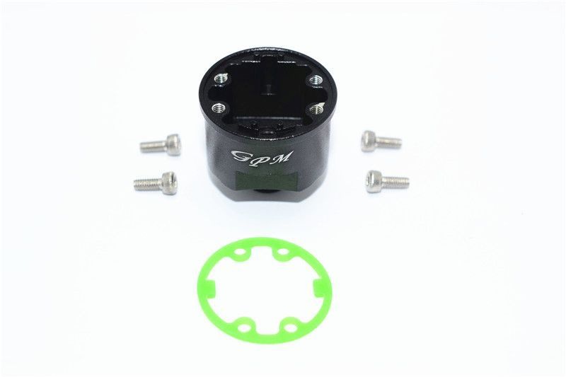 GPM Alu Differential Gehäuse v/h schwarz Traxxas 1/10 E-Revo alt, Rustler/ Stampede/Slash/Hoss 4x4