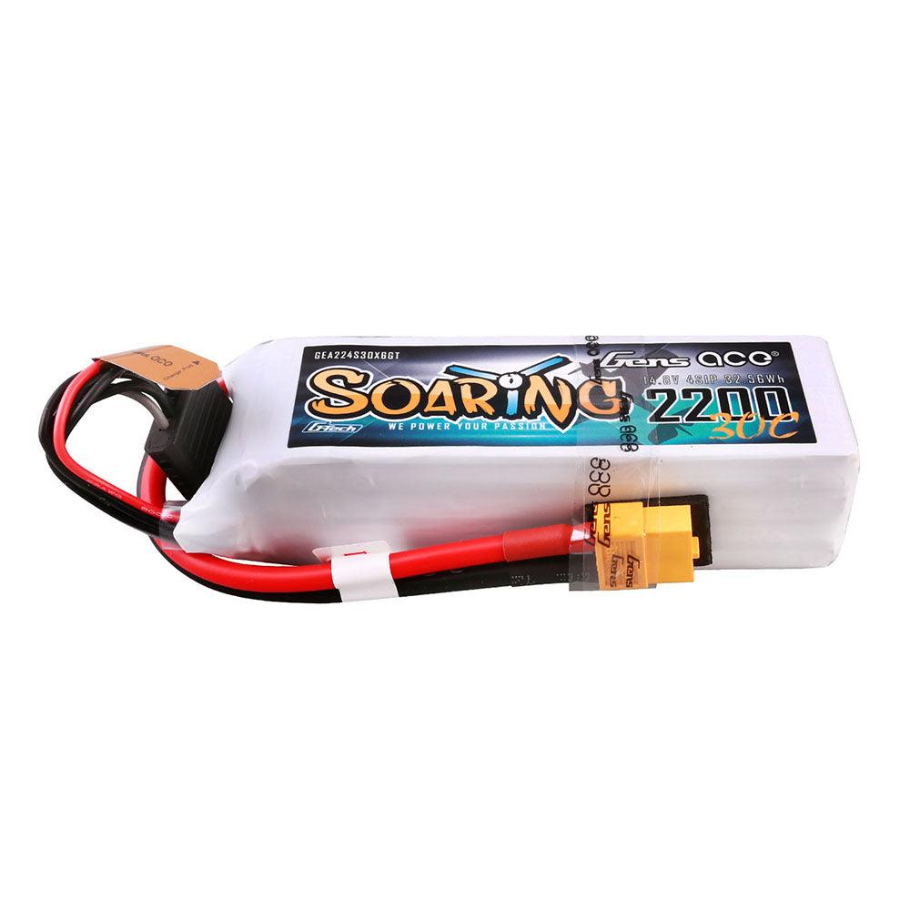 Gens Ace G-Tech Soaring 2200mAh 14.8V 30C 4S1P Lipo Akku Pack mit XT60 Stecker GEA224S30X6GT