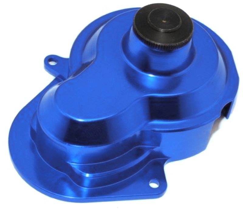 GPM Alu Getriebeboxabdeckung hinten eloxiert blau Traxxas 1/10 Rustler, Bandit