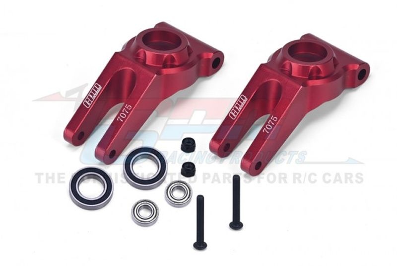 GPM Aluminium 7075 Radträger hinten + größere Lager rot (2) für div. ARRMA 1/10 & 1/8 Modelle MGO022R
