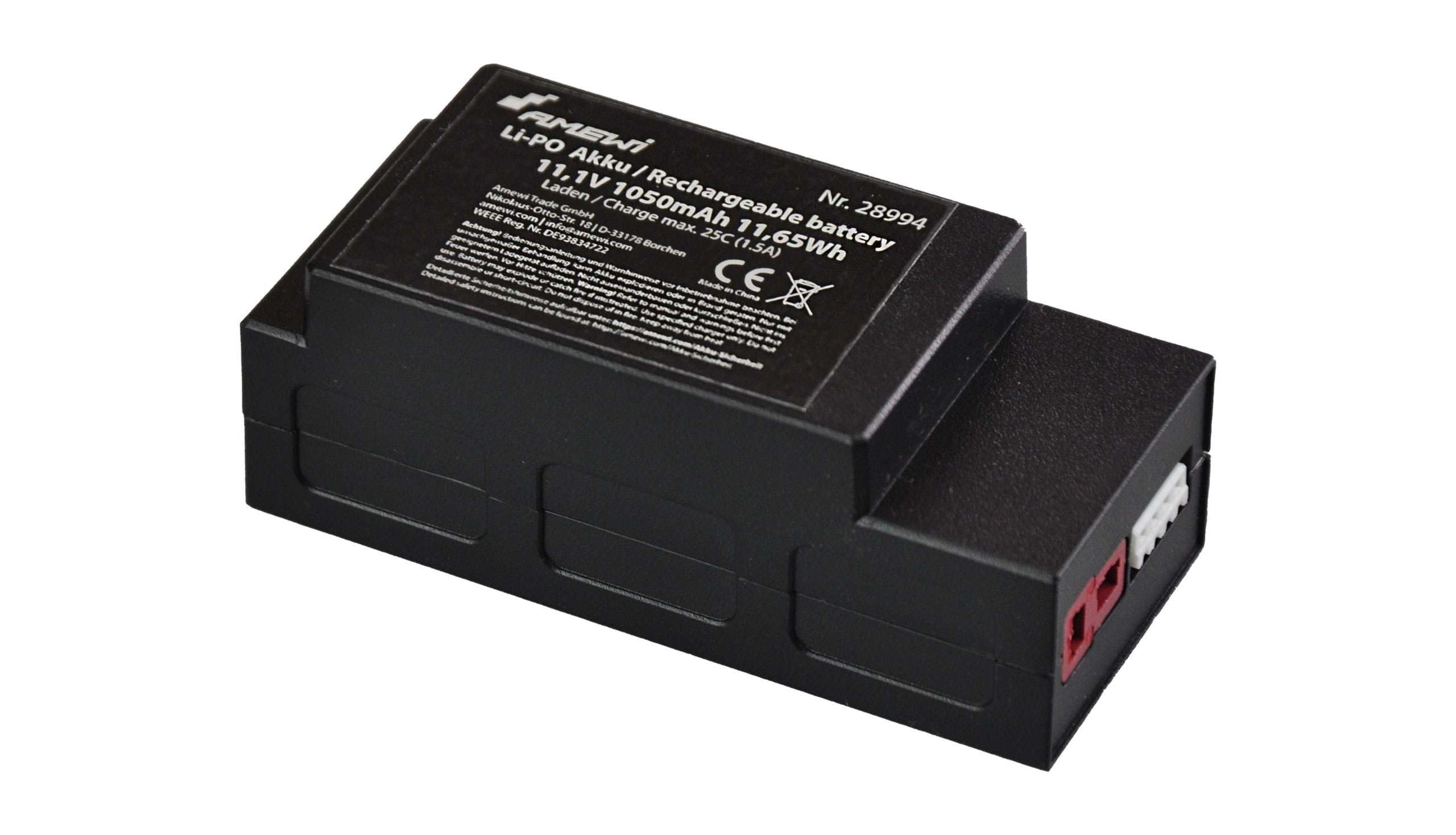 Amewi LiPo Akku 3S 11,1V 1050mAh Hardcase für Hyper Go brushless 28994