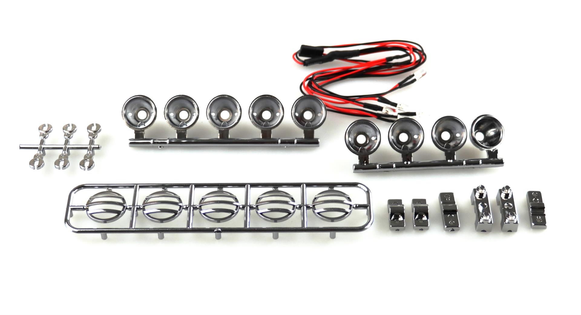 Amewi LED Crawler Dachscheinwerfer Chrom, 5er Spot 28958