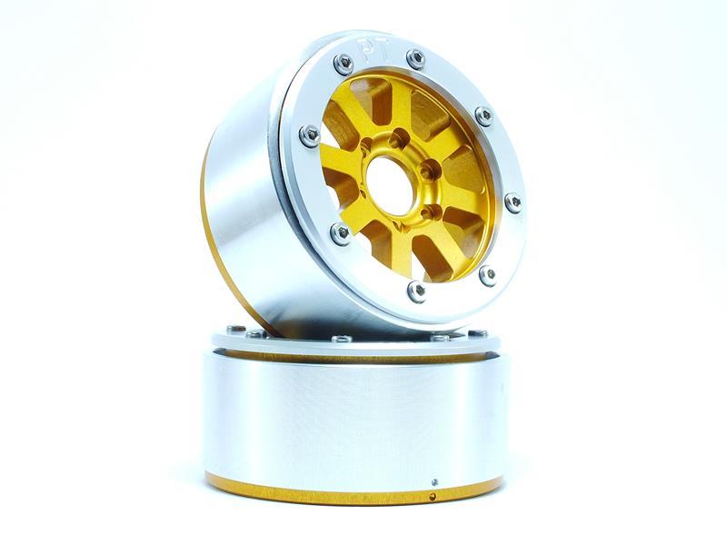 Metsafil Beadlock Wheels HAMMER gold/silber 1.9 (2 St.) ohne Radnabe MT5040GOS