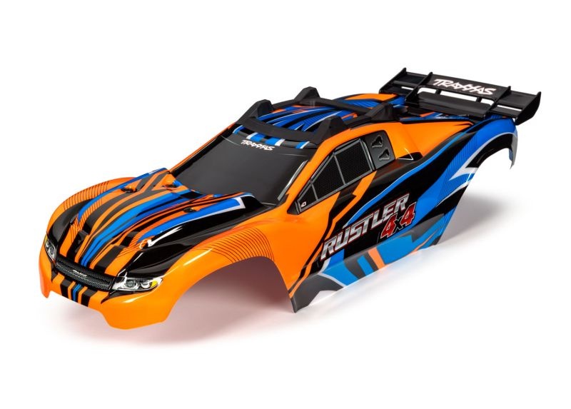 Traxxas Karo Rustler 4X4 orange/blau, kpl. lackiert 6734T