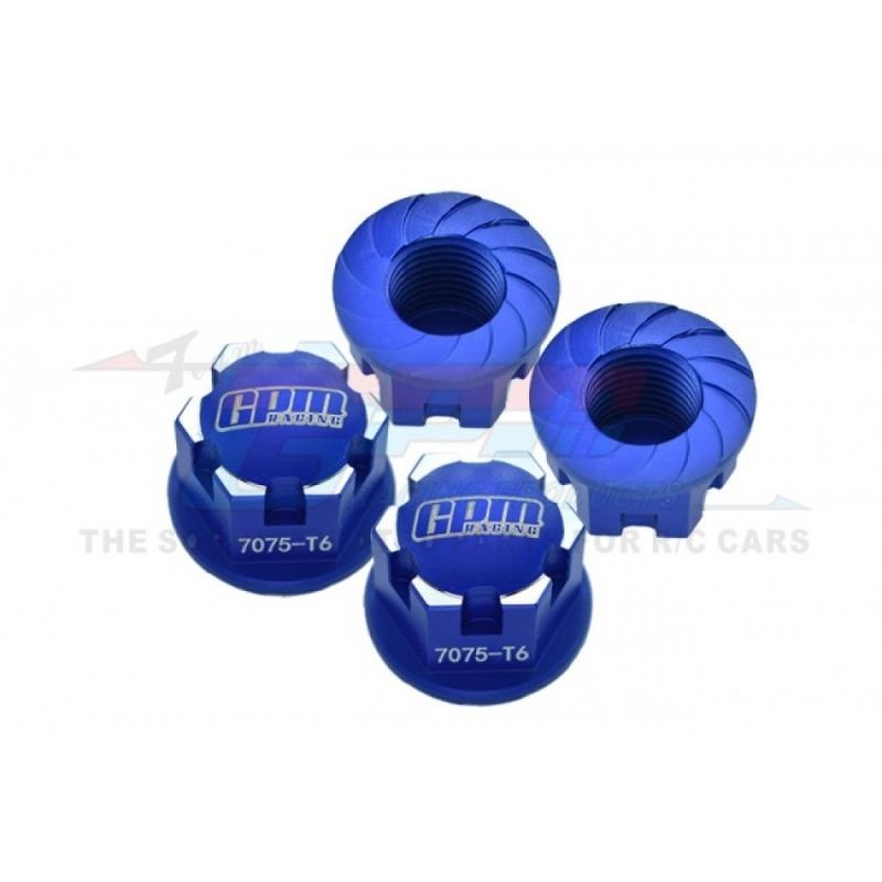 GPM Aluminium Radnabenabdeckung blau (4) TRX 1/10 E-Revo, MAXX & Sledge ER2005AB