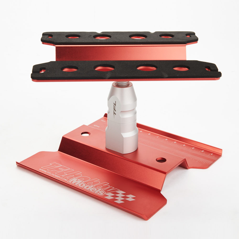 TC1505-02R Auto Montagestand hoch 1/10 drehbar rot eloxiert