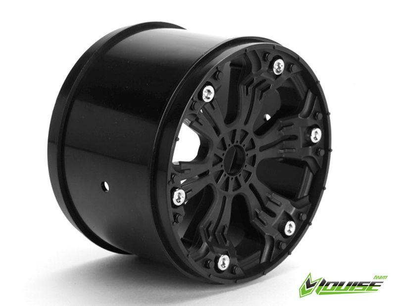 Louise Felge schwarz 3.8 Traxxas Style Bead 1 Paar (2) MT / 1/2 Offset / L-T3222B