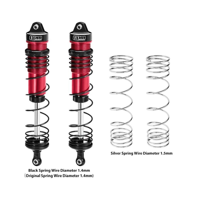 GPM Alu-Dämpfer hinten progressiv 144mm rot ARRMA 1/8 Mojave 4S MAM4144RRBK