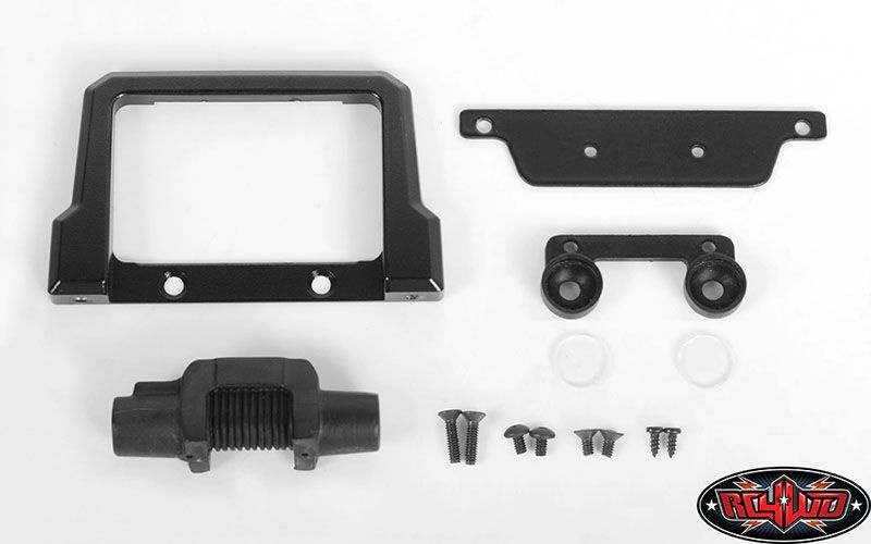 RC4WD VVV-C0599 Metal Bumper W/Plastic Winch and Light for 1/18 Gelande D90