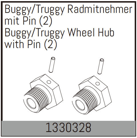 Absima Buggy/Truggy Radmitnehmer mit Pin (2 St.) 1330328