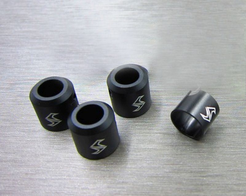 SAMIX Alum. Antriebswellehülsen 3 dick / 1 dünn schwarz 4Stk. für Axial SCX10-2 SCX2-6043H