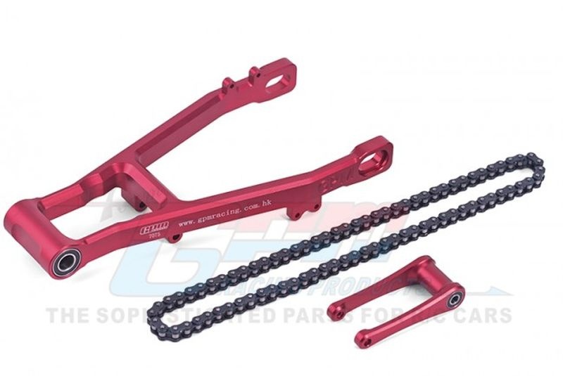 GPM ALU 7075 EXTEND SWING ARM(+30MM)+PULL ROD+CHAIN 1/4 PROMOTO-MX MOTORCYCLE RTR rot MX3057R