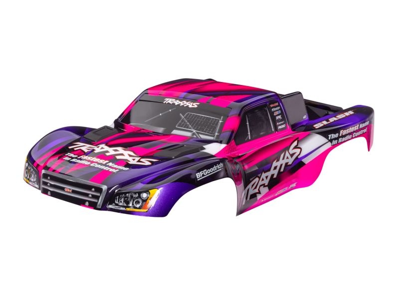 Traxxas Karosserie Slash 2WD pink mit Aufkleber & Clipless  5851-PINK