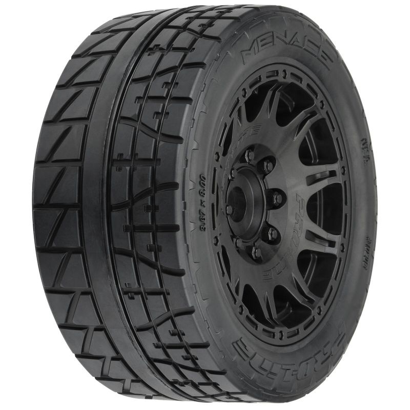 Pro-Line Menace HP Straßen-Reifen belted v/h (2) 5.7 X-MAXX, KRATON 8S auf RAID-Felge schwarz 24mm 10205-10