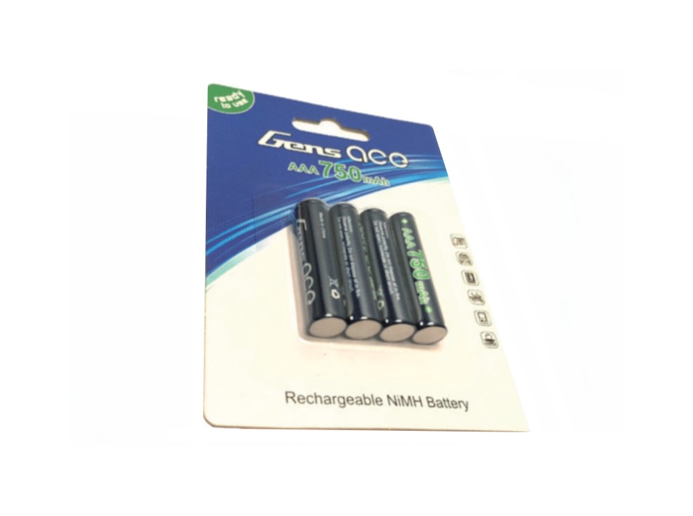 Gens ace Akku R3-AAA Ni-Mh HV 750Mah (4) 44x10mm 60g GE2-0750AAA-UHV - Abbildung 1