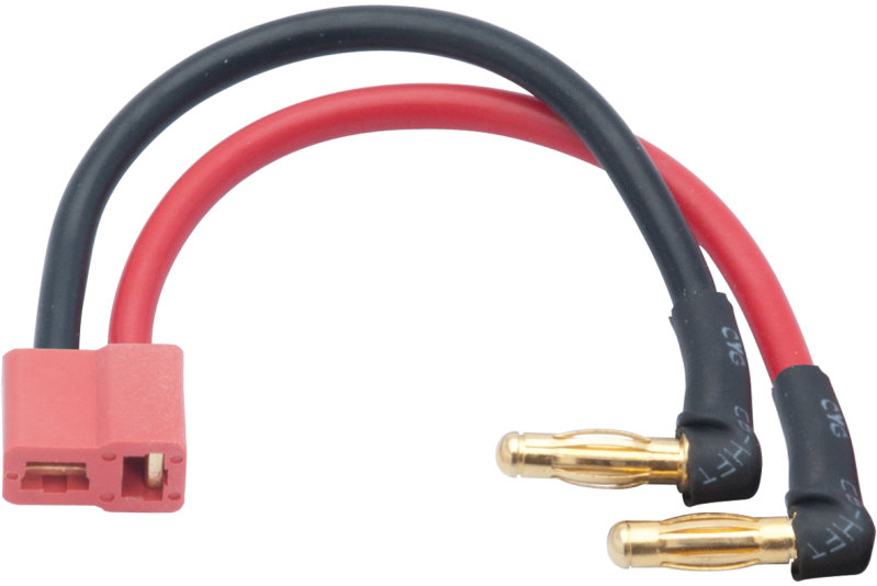 LRP LiPo Hardcase Adapterstecker - 4mm Buchse auf US-style Stecker 90° angle 65834