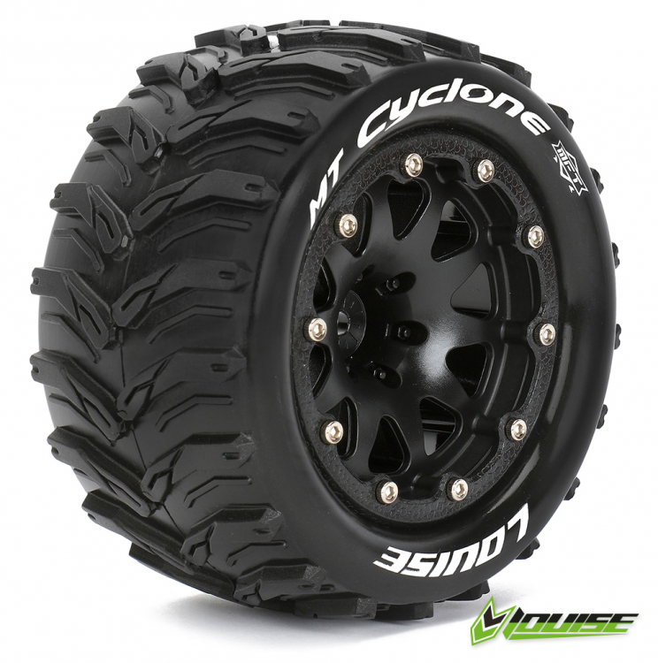 Louise Reifen m. Felgen MT-CYCLONE 1/10 Schwarz Beadlock (0) Soft MFT (2)*