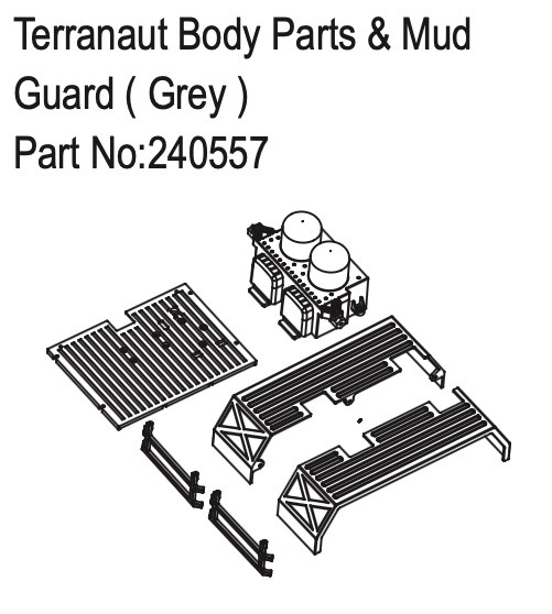 Hobby Plus Terranaut Body Parts & Mud Guard ( Grey ) 240557