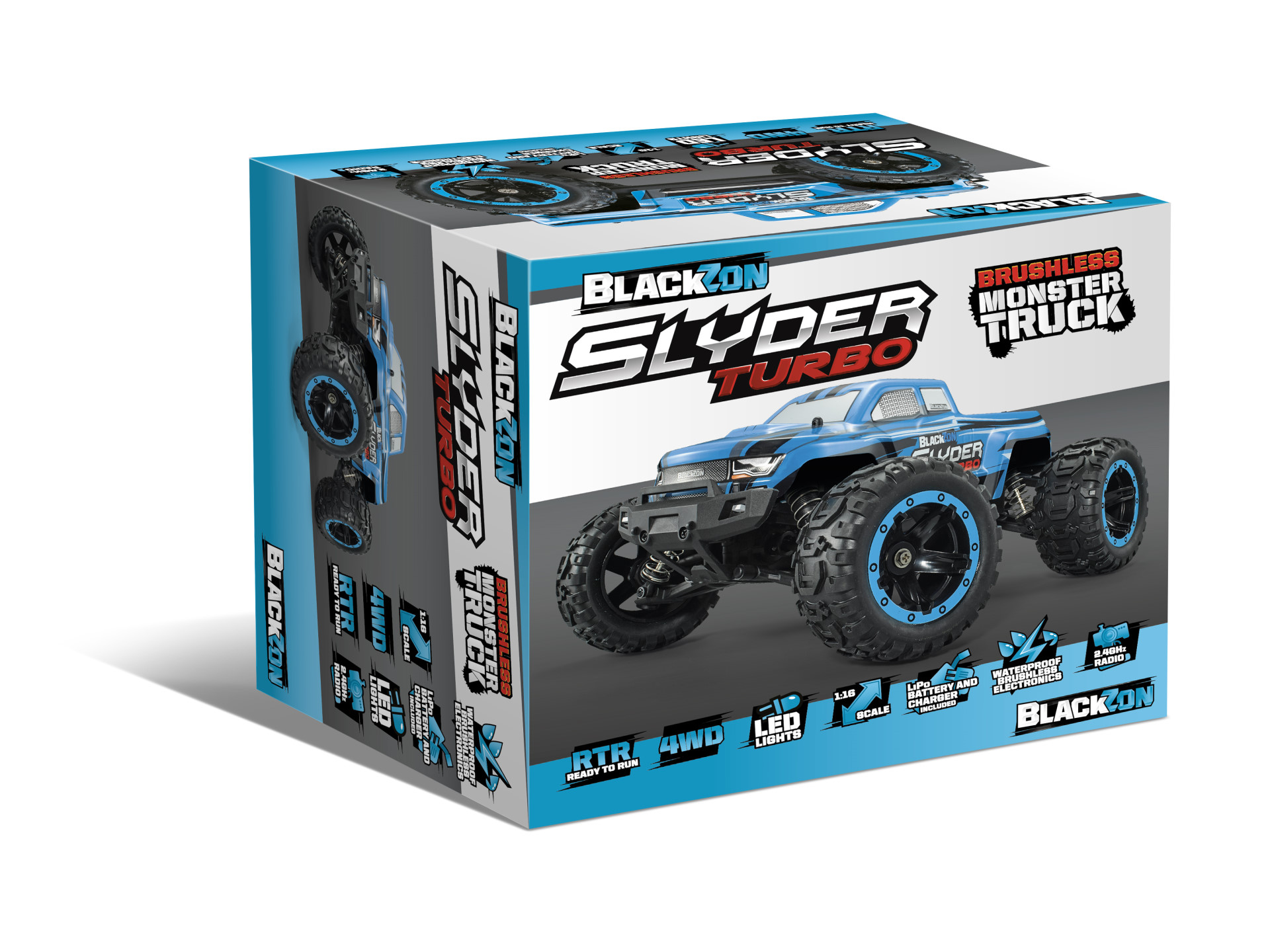 BLACKZON Slyder MT Turbo Blau 1/16 4WD Brushless Monster Truck 540201 - Abbildung 5