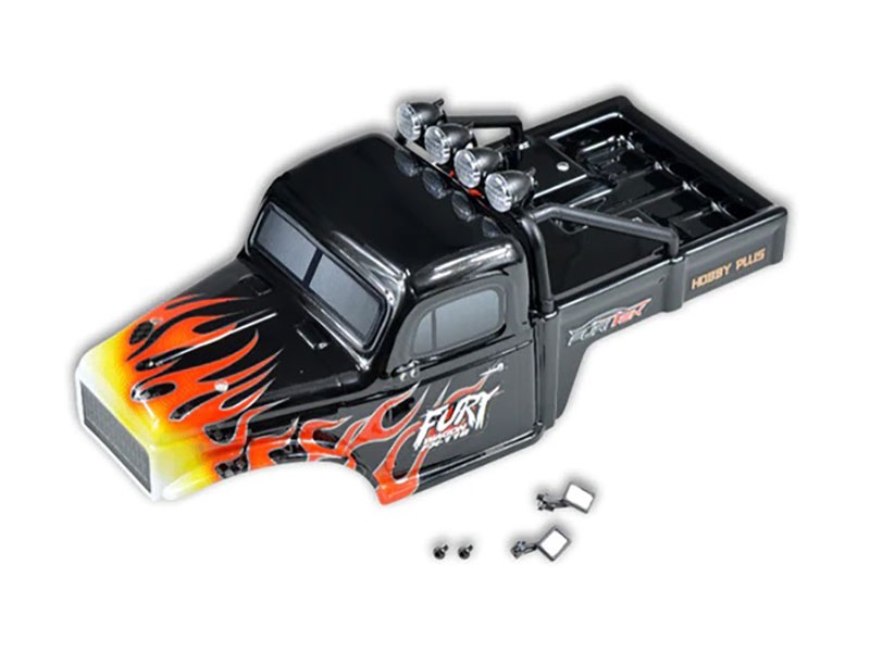 FURITEK Karosserie schwarz mit Flammen für FX118 Fury Wagon FUR-2410