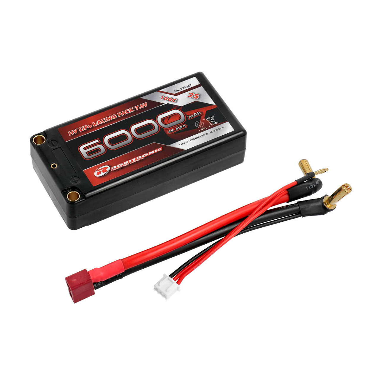Robitronic LiPo HV Shorty 6000mAh 2S 100C 5mm Buchse R05267
