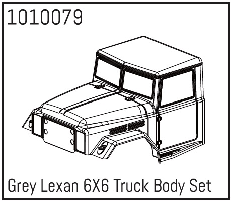 Hobby Plus Grey Lexan 6X6 Truck Body Set 240167