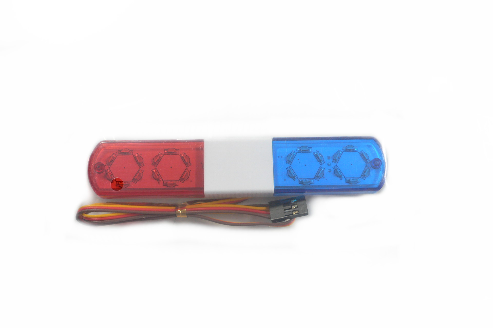 HRC Dachleuchten V3 flach Blau/Rot Police LED Lichtset 1/10 JR Stecker HRC8733NU - Abbildung 2