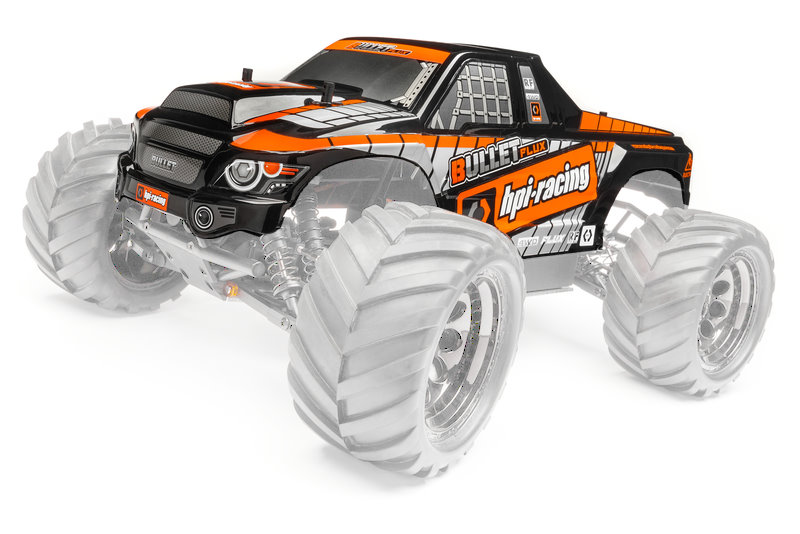HPI Bullet MT Karosserie (unlack.) m. Nitro/Flux Dekorb. (sw) 115515