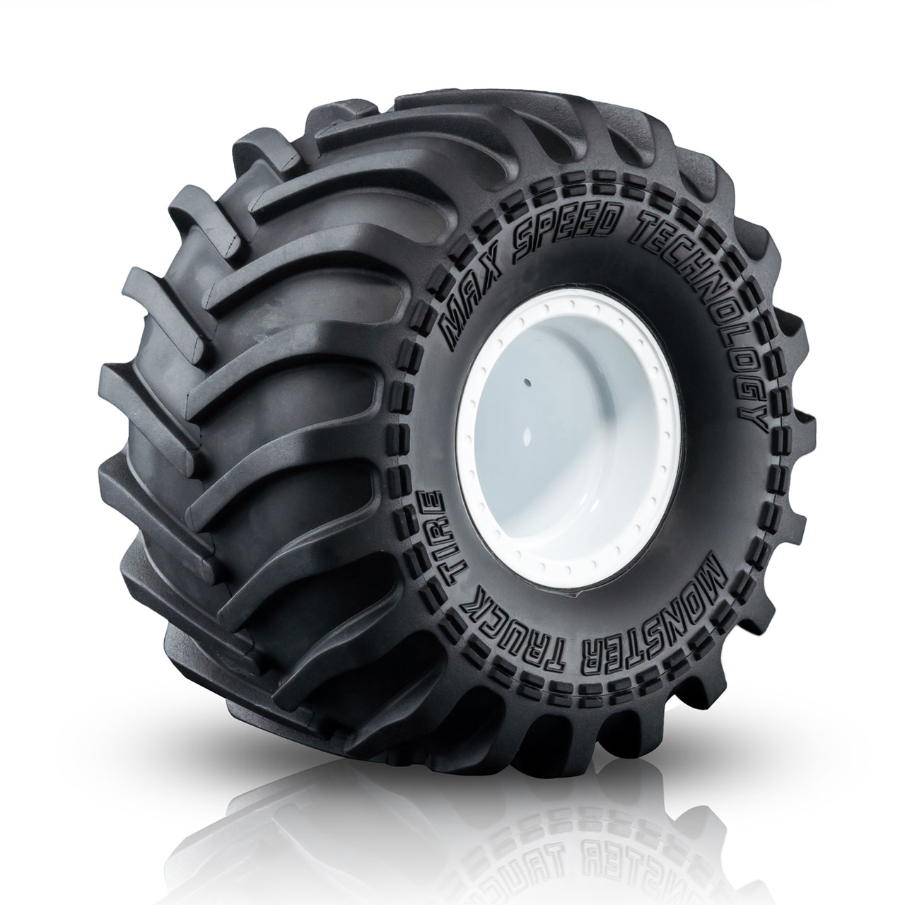 103023W Monster truckwheels w/ monster truck tire (white)