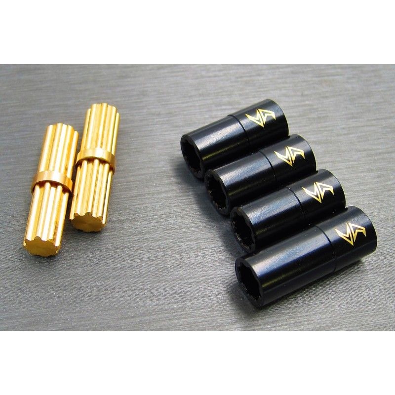 SAMIX Messing Antriebswellen Set innen/außen für Axial SCX10-3 SCX3-4244L
