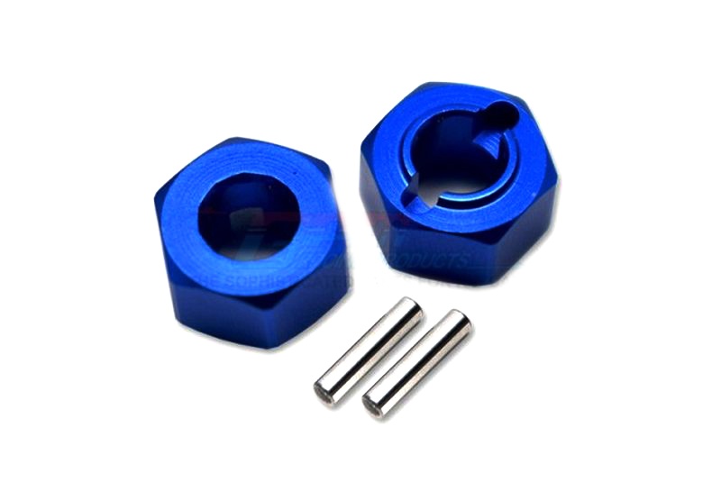 GPM ALUMINUM REAR WHEEL HEX ADAPTERS 5MM THICK-4PC SET Team Losi Mini-T 2.0 blau